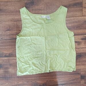 White Stag Women's Vintage Green Sleeveless Scoop Neck Sleeveless Top Large L